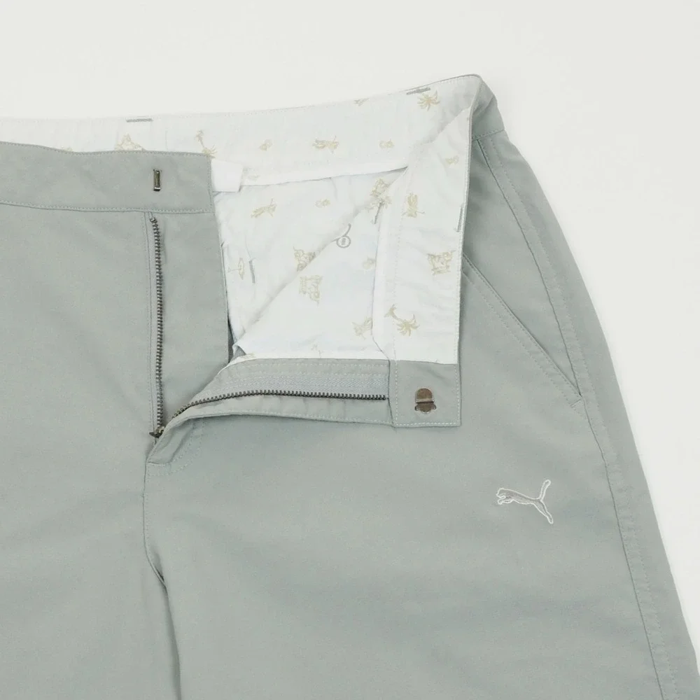 Puma Golf Tech Shorts Mens 34 Light Gray Flat Front Performance Stretch Blend